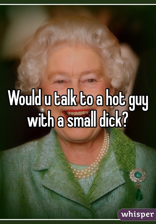 Would u talk to a hot guy with a small dick?