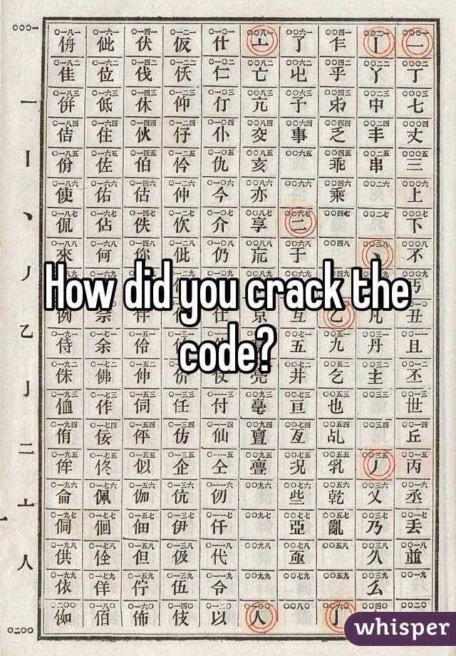 How did you crack the code?