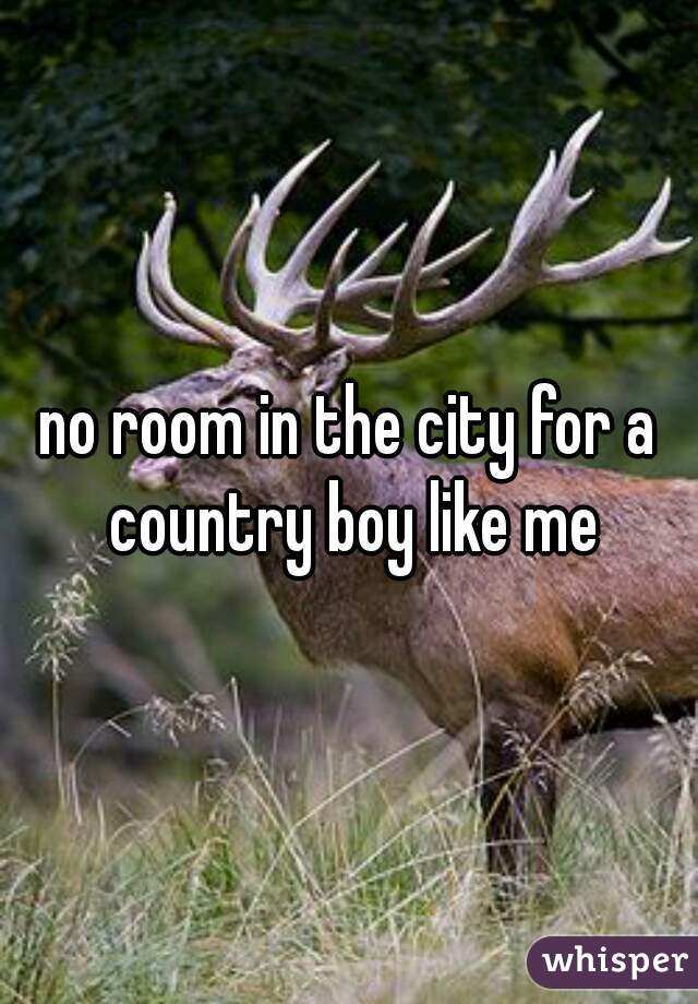 no room in the city for a country boy like me
