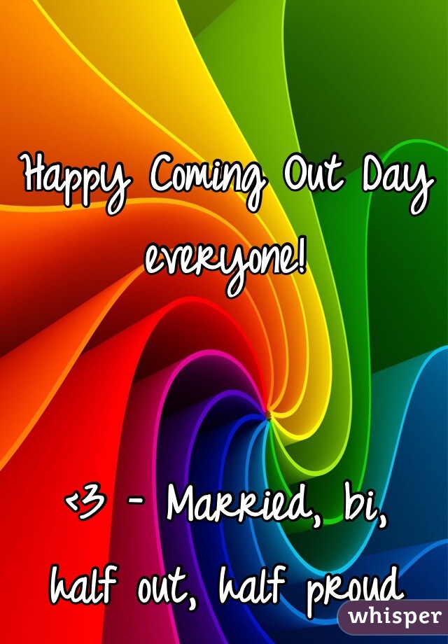 Happy Coming Out Day everyone!


<3 - Married, bi,
half out, half proud