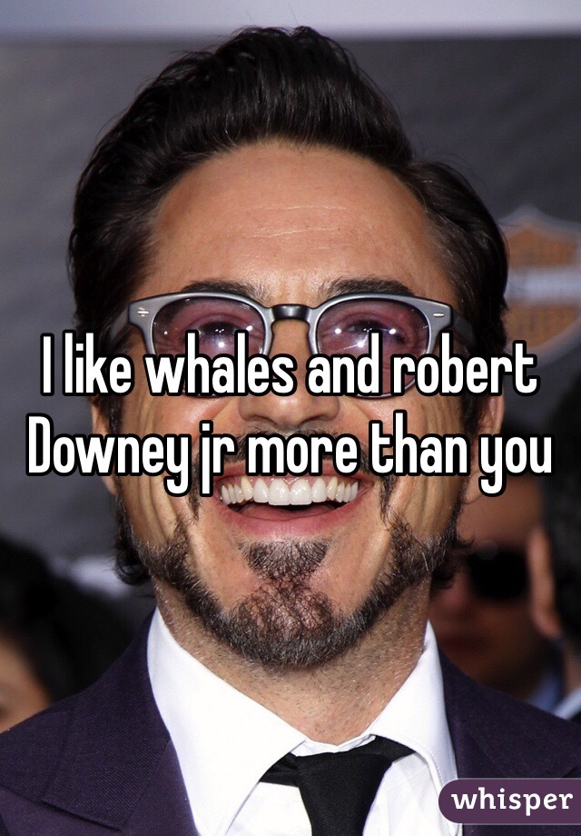 I like whales and robert Downey jr more than you 