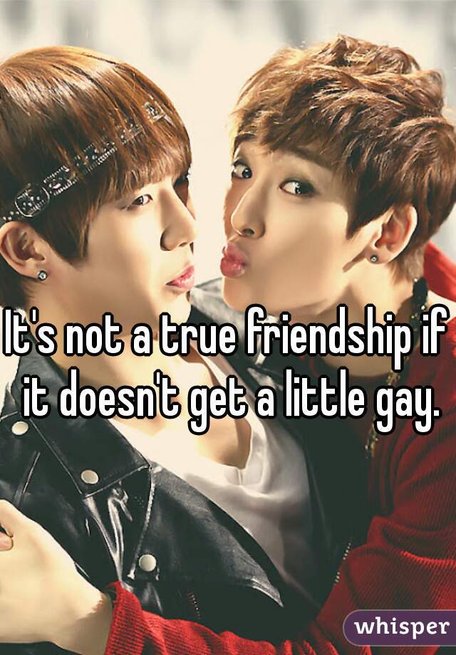 It's not a true friendship if it doesn't get a little gay.