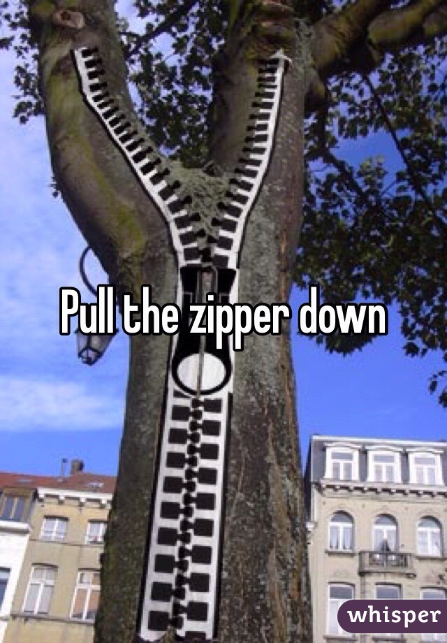 Pull the zipper down