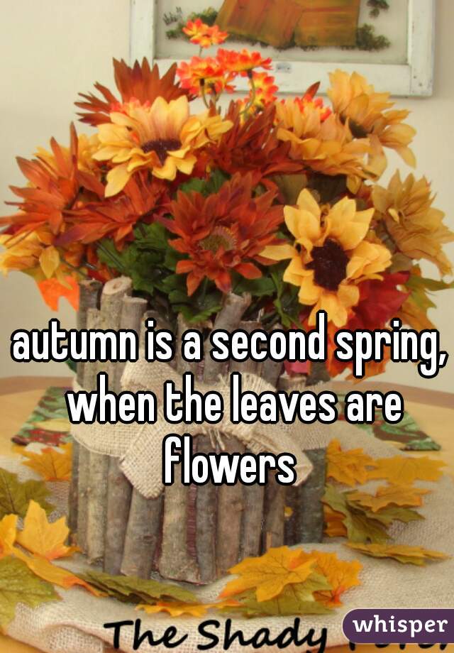 autumn is a second spring, when the leaves are flowers 