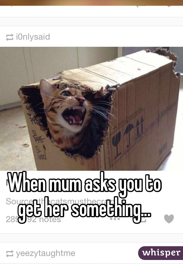 When mum asks you to get her something...