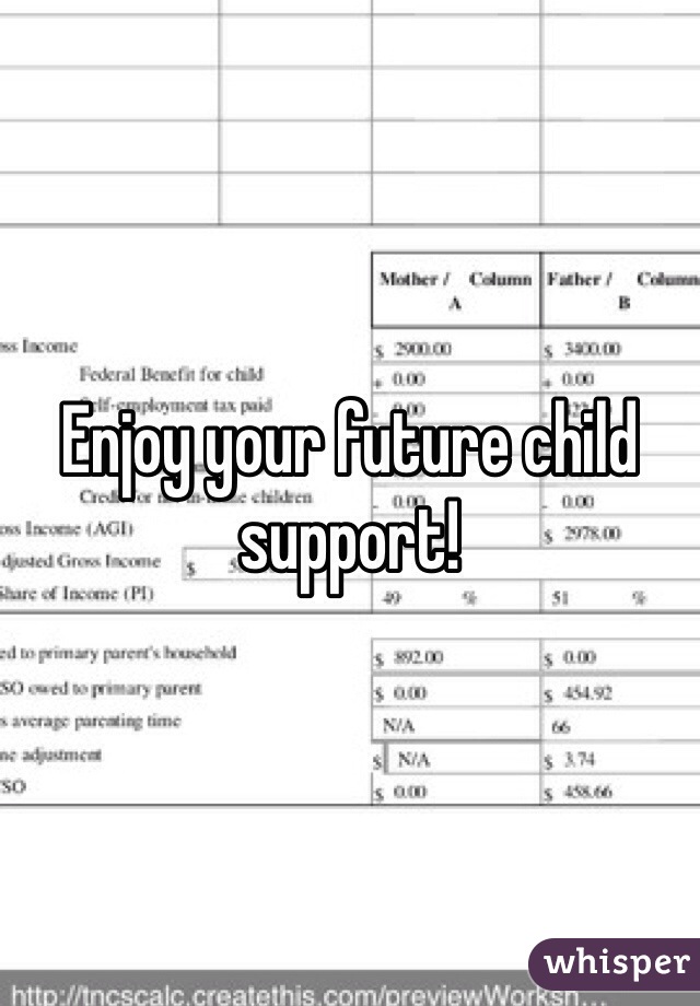 Enjoy your future child support!