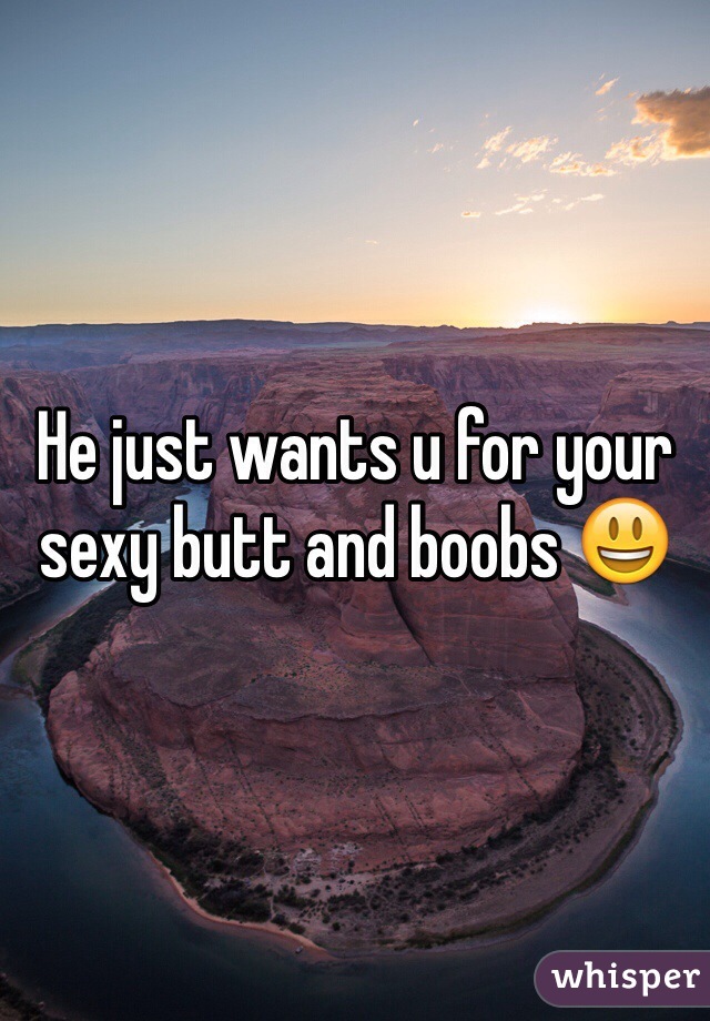 He just wants u for your sexy butt and boobs 😃