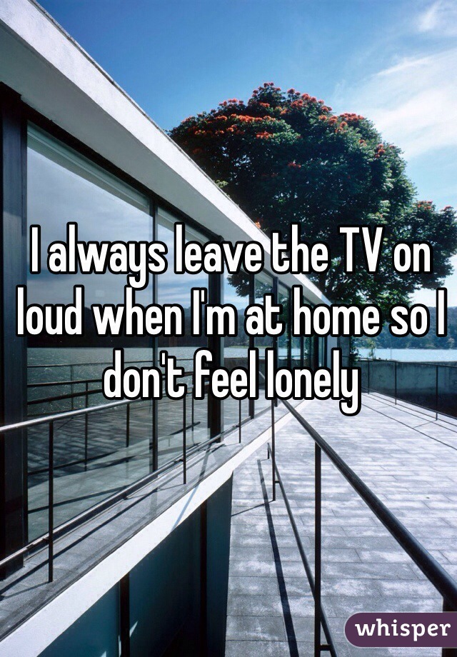 I always leave the TV on loud when I'm at home so I don't feel lonely