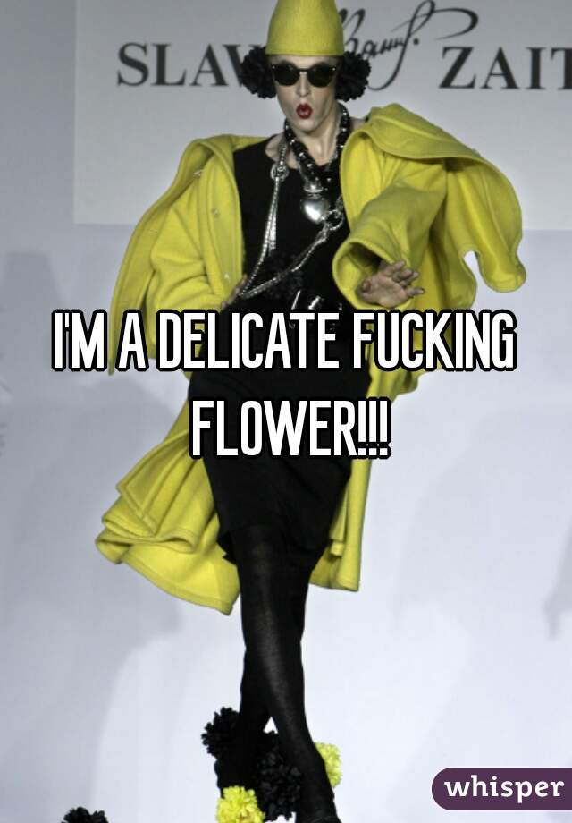 I'M A DELICATE FUCKING FLOWER!!!