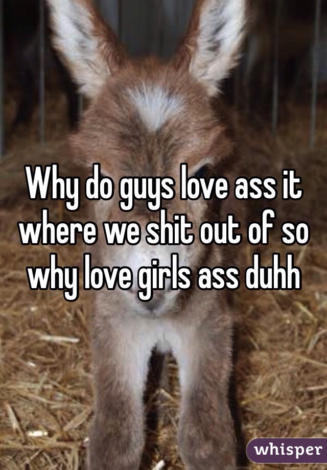 Why do guys love ass it where we shit out of so why love girls ass duhh