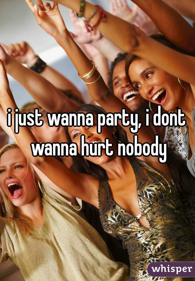 i just wanna party, i dont wanna hurt nobody