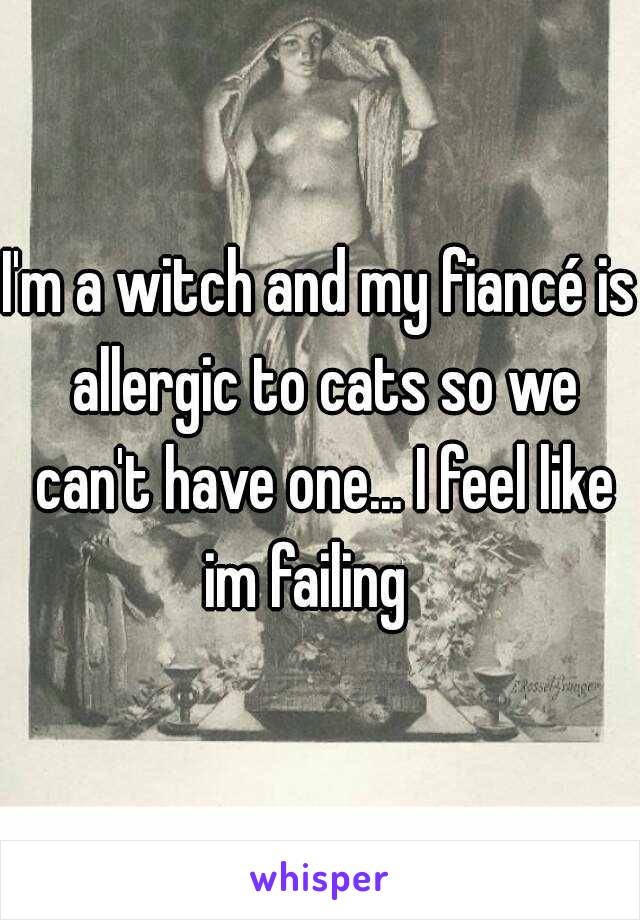 I'm a witch and my fiancé is allergic to cats so we can't have one... I feel like im failing   