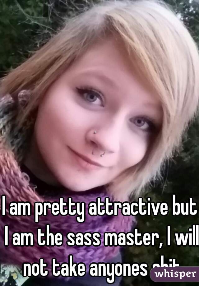 I am pretty attractive but I am the sass master, I will not take anyones shit