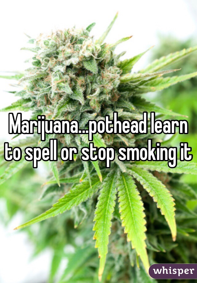 Marijuana...pothead learn to spell or stop smoking it