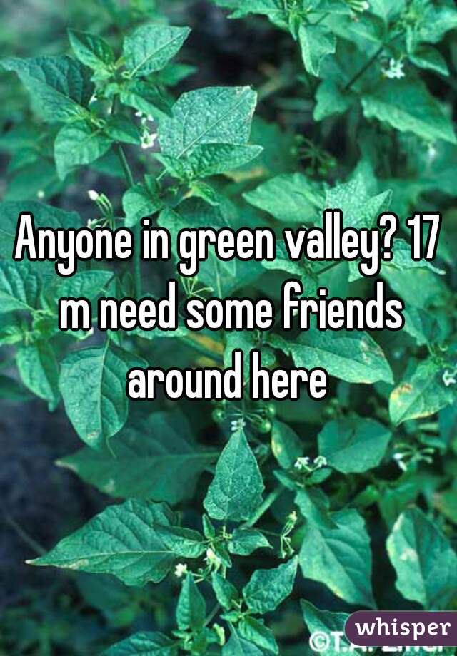 Anyone in green valley? 17 m need some friends around here 