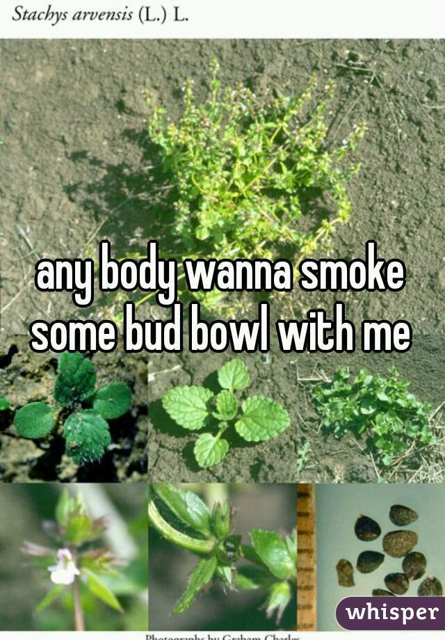 any body wanna smoke some bud bowl with me 