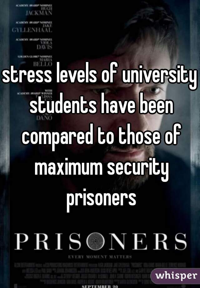 stress levels of university students have been compared to those of maximum security prisoners