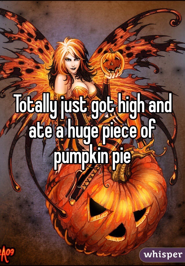 Totally just got high and ate a huge piece of pumpkin pie