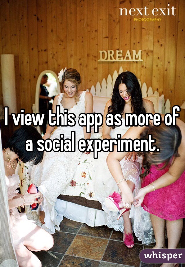 I view this app as more of a social experiment.