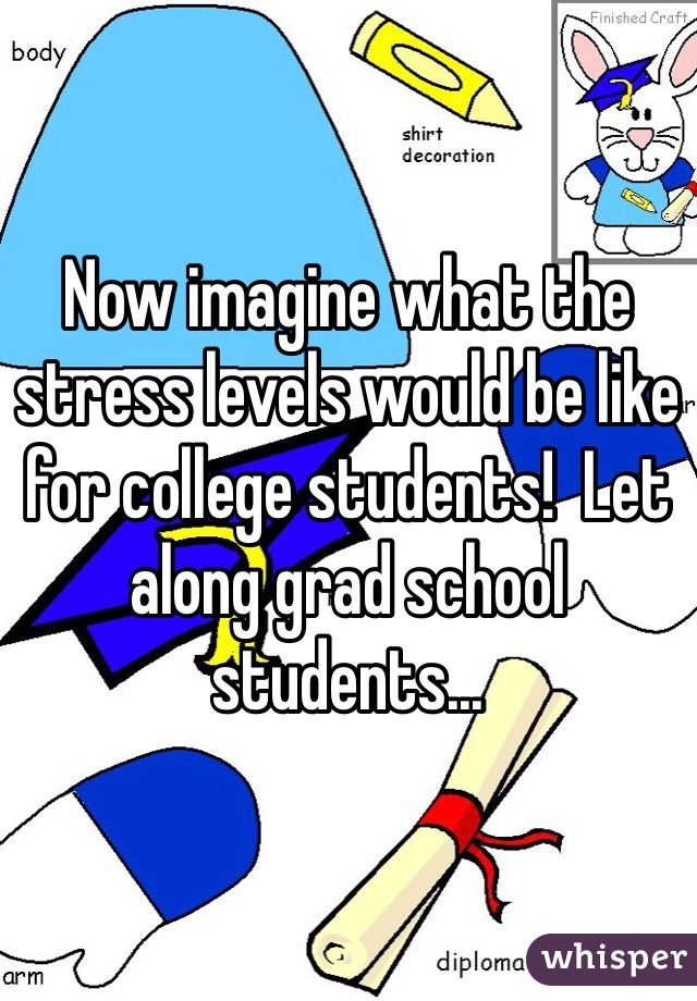 Now imagine what the stress levels would be like for college students!  Let along grad school students...