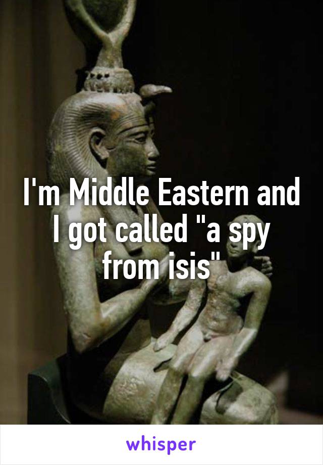 I'm Middle Eastern and I got called "a spy from isis"