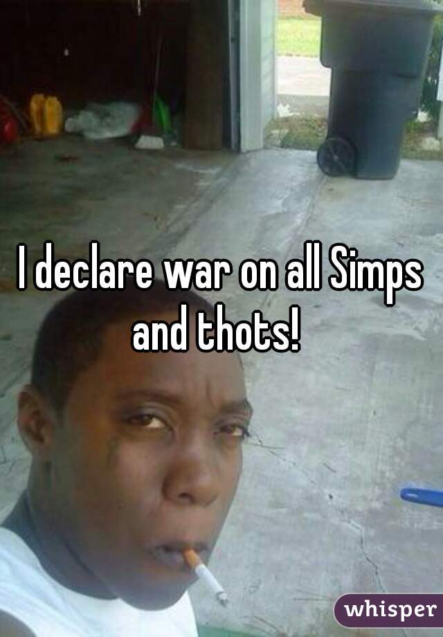 I declare war on all Simps and thots!  