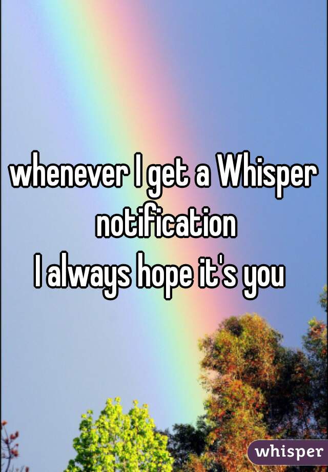 whenever I get a Whisper notification
I always hope it's you 