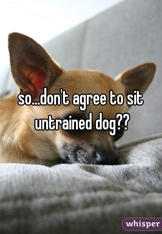 so...don't agree to sit untrained dog??