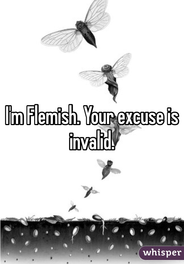 I'm Flemish. Your excuse is invalid. 