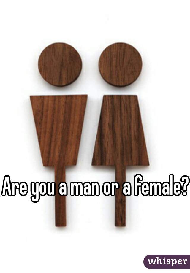 Are you a man or a female? 