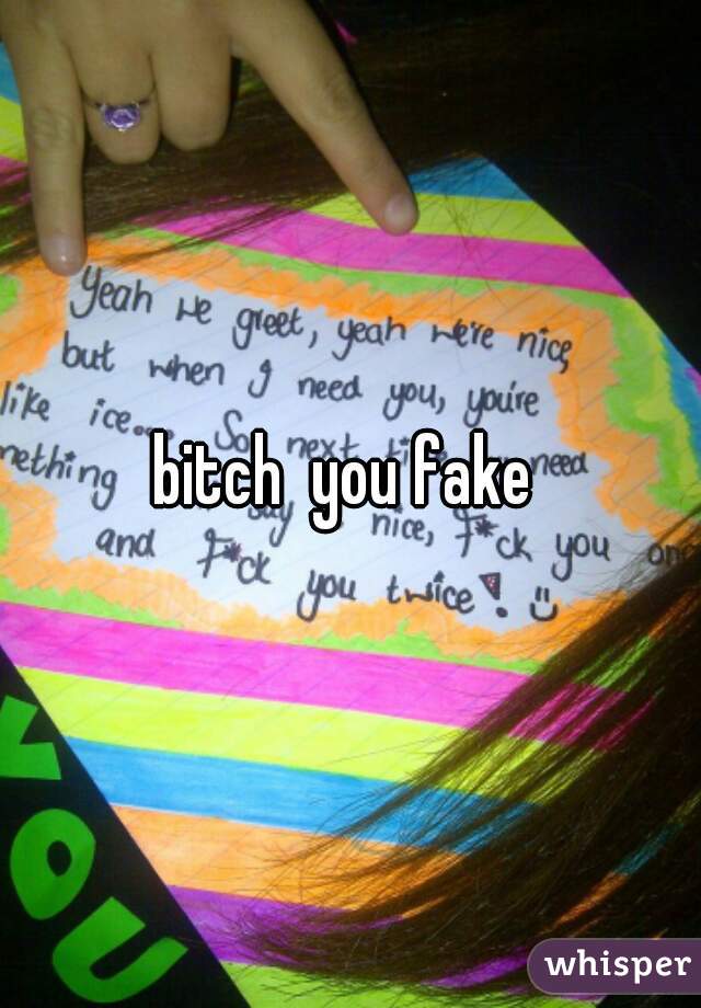 bitch  you fake 