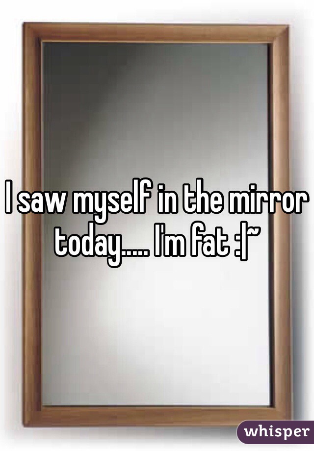 I saw myself in the mirror today..... I'm fat :|~