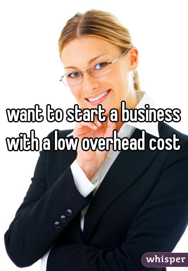 want to start a business with a low overhead cost 