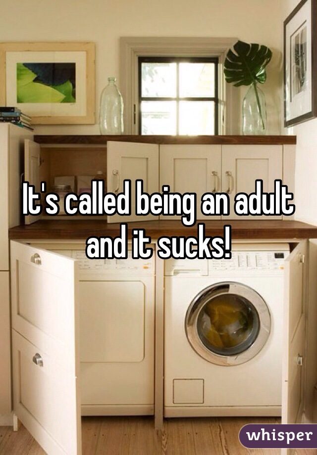 It's called being an adult and it sucks!