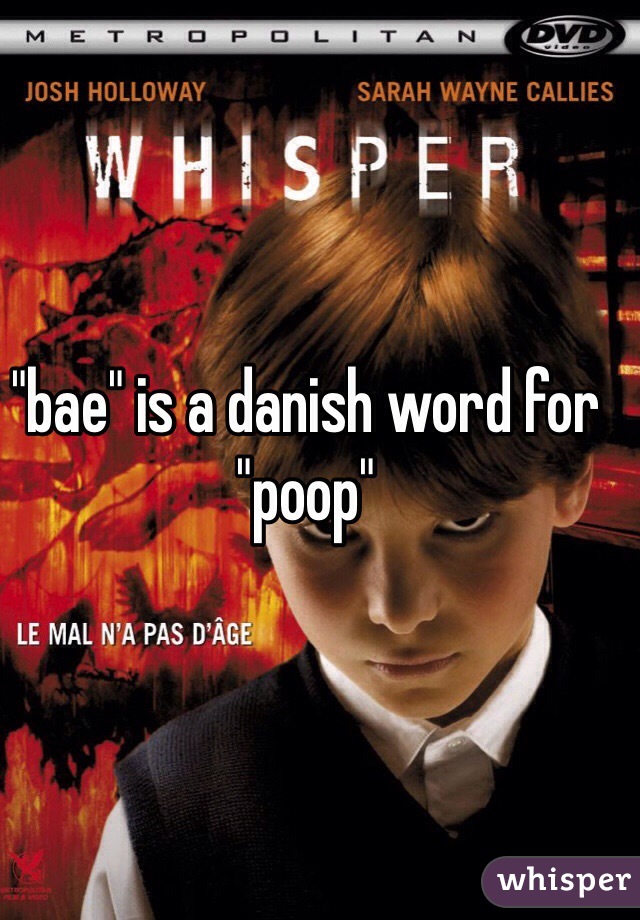 "bae" is a danish word for "poop" 