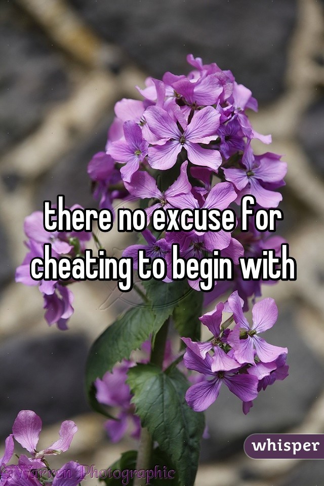 there no excuse for cheating to begin with