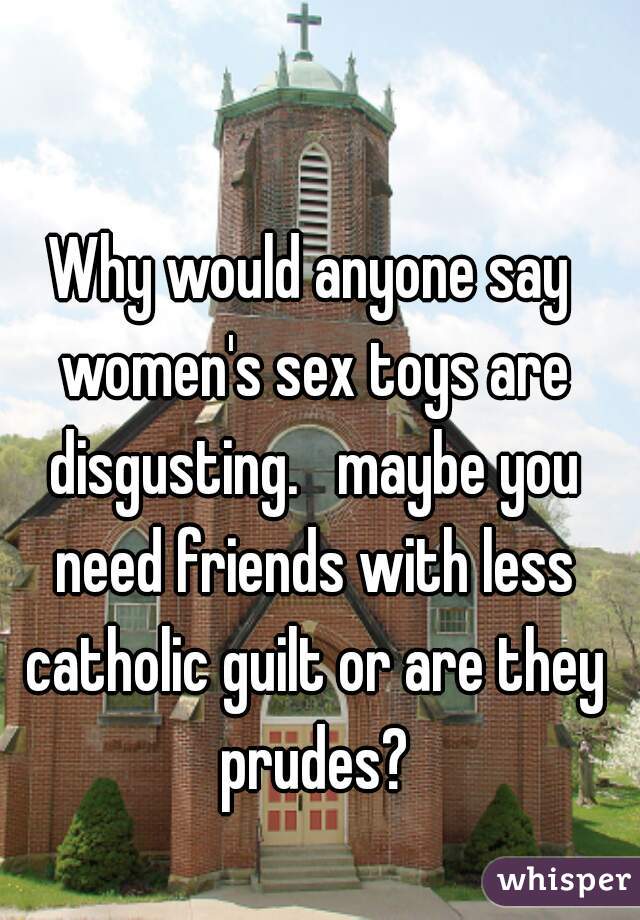 Why would anyone say women's sex toys are disgusting.   maybe you need friends with less catholic guilt or are they prudes?
