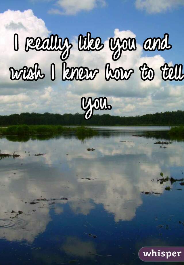 I really like you and wish I knew how to tell you.