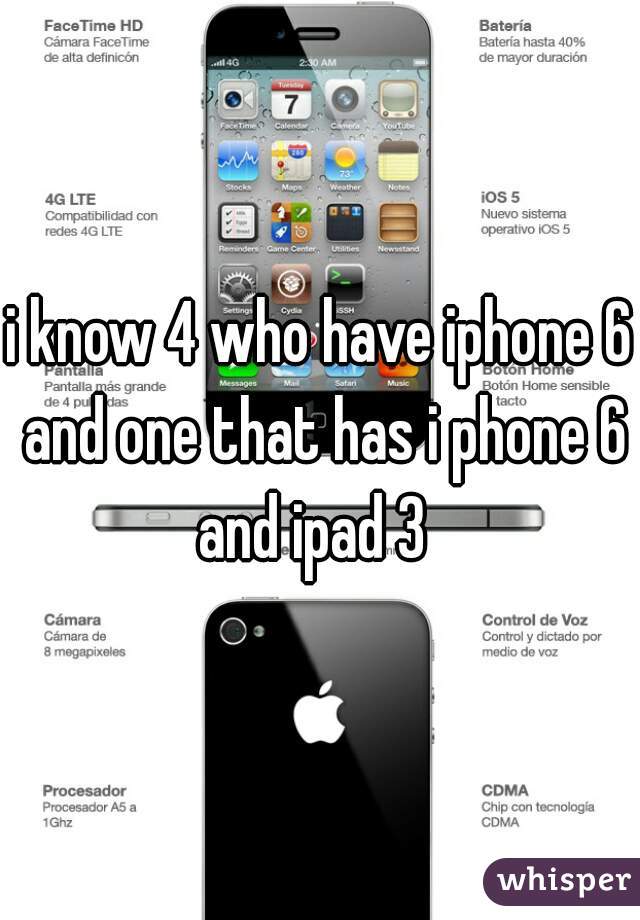 i know 4 who have iphone 6 and one that has i phone 6 and ipad 3  