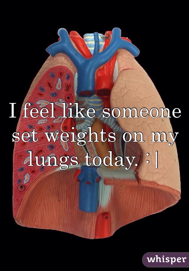I feel like someone set weights on my lungs today. :|