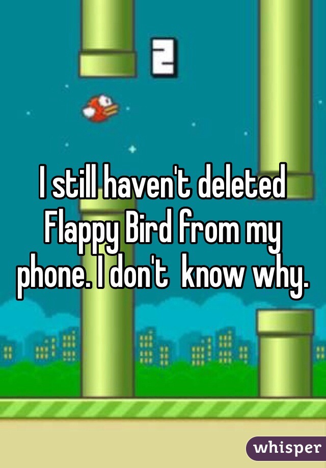 I still haven't deleted Flappy Bird from my phone. I don't  know why.