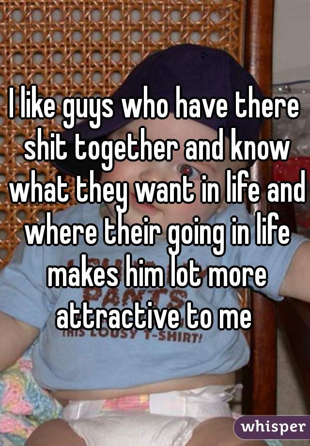 I like guys who have there shit together and know what they want in life and where their going in life makes him lot more attractive to me 