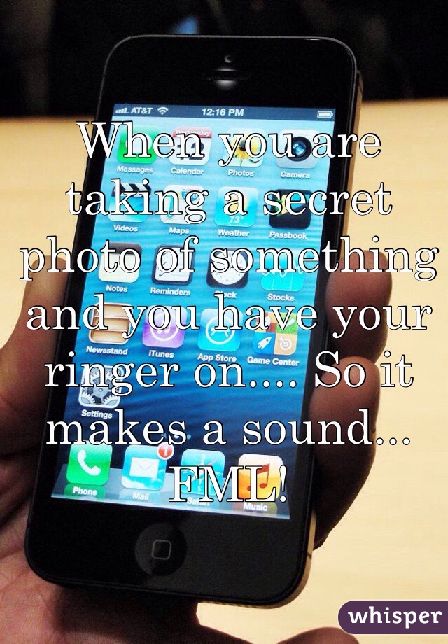 When you are taking a secret photo of something and you have your ringer on.... So it makes a sound... FML!