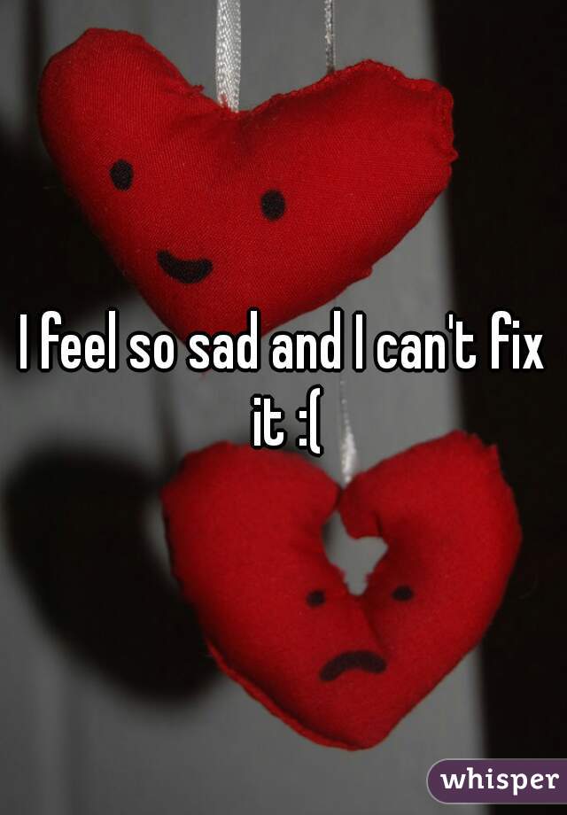 I feel so sad and I can't fix it :(