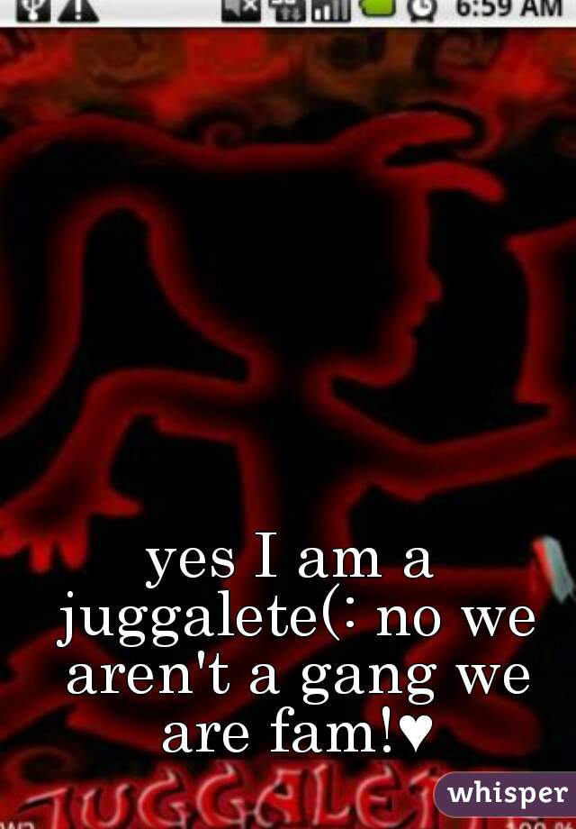 yes I am a juggalete(: no we aren't a gang we are fam!♥