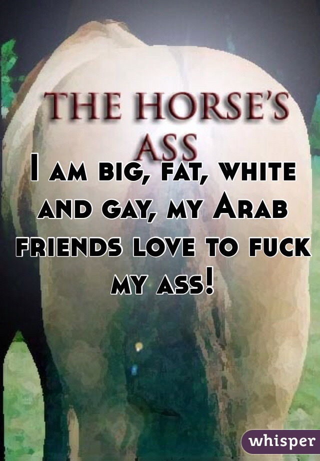 I am big, fat, white and gay, my Arab friends love to fuck my ass!