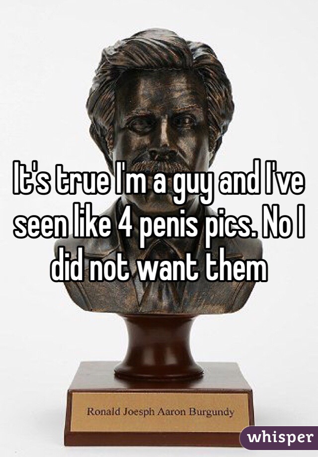 It's true I'm a guy and I've seen like 4 penis pics. No I did not want them 