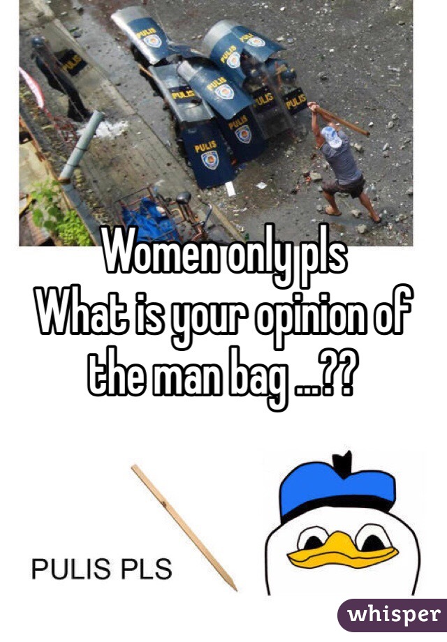 Women only pls
What is your opinion of the man bag ...??