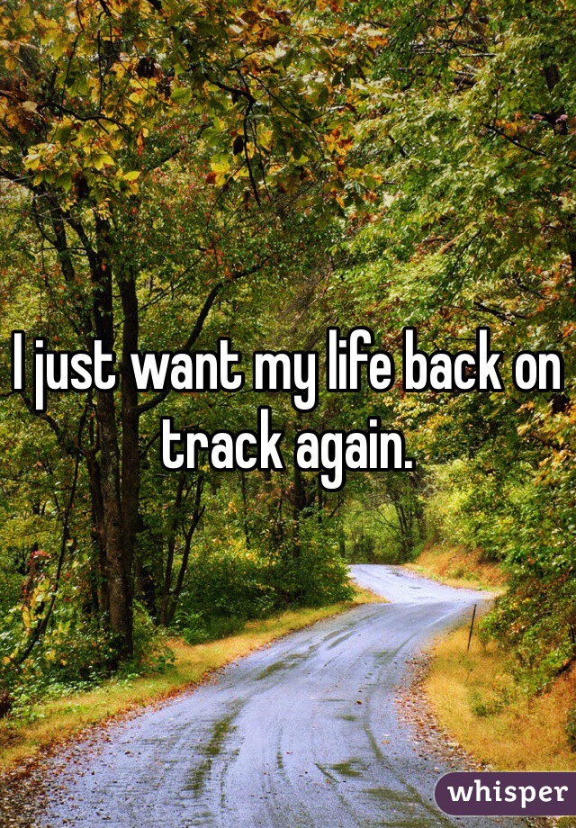 I just want my life back on track again. 