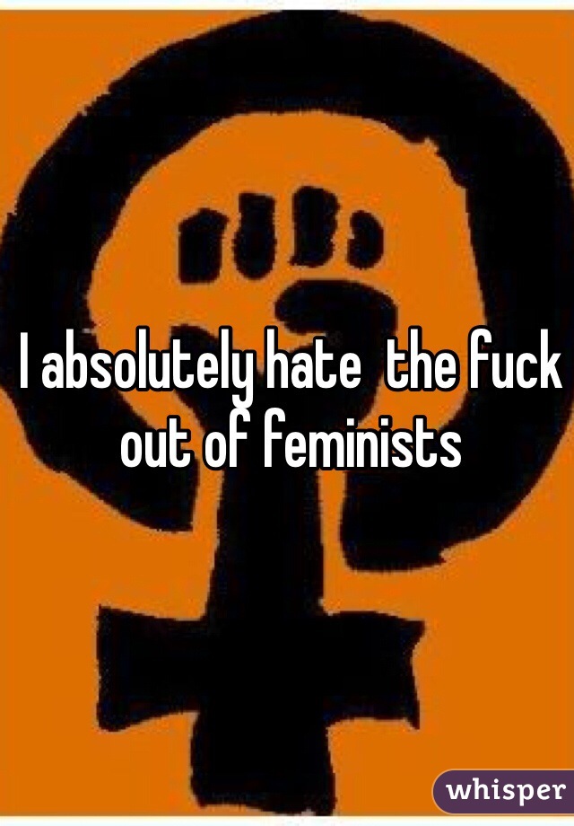 I absolutely hate  the fuck out of feminists 